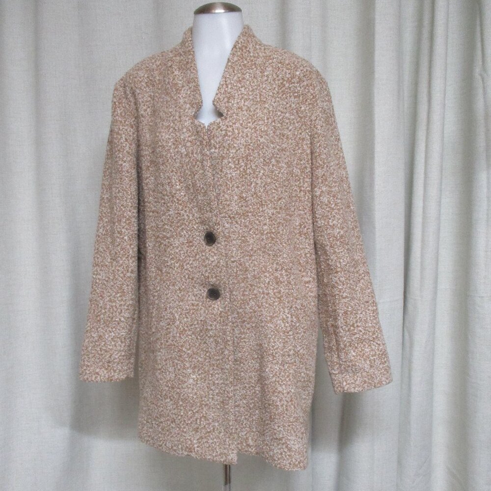 OLD NAVY tan cream Tweed winter weight Coat sz L
